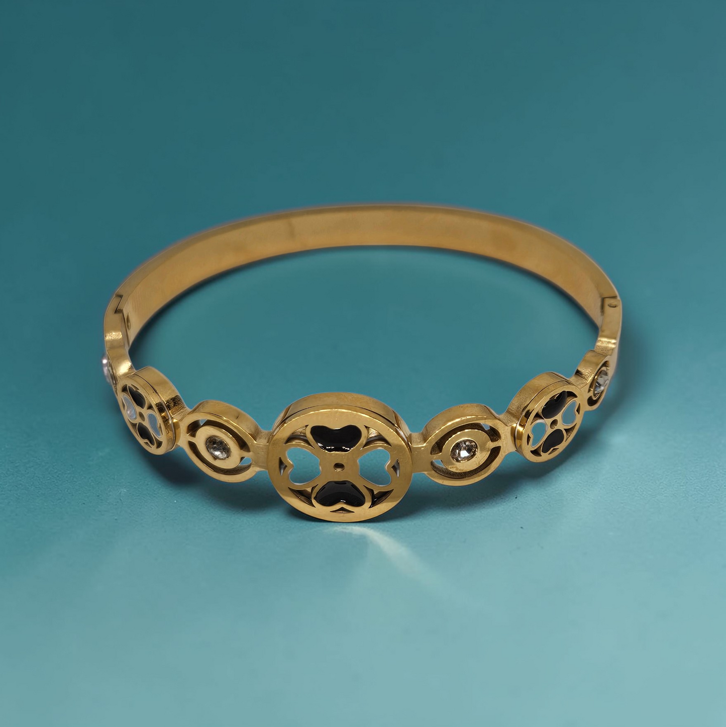 Gold Floral Cut-Out Bracelet