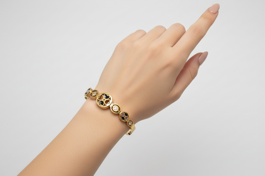 Gold Floral Cut-Out Bracelet