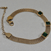 Gold Mesh Bracelet with Emerald Stones