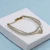 Double Layer Pearl & Gold Bracelet