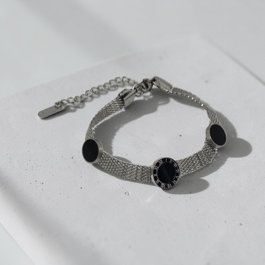 Silver Clock Unisex Bracelet