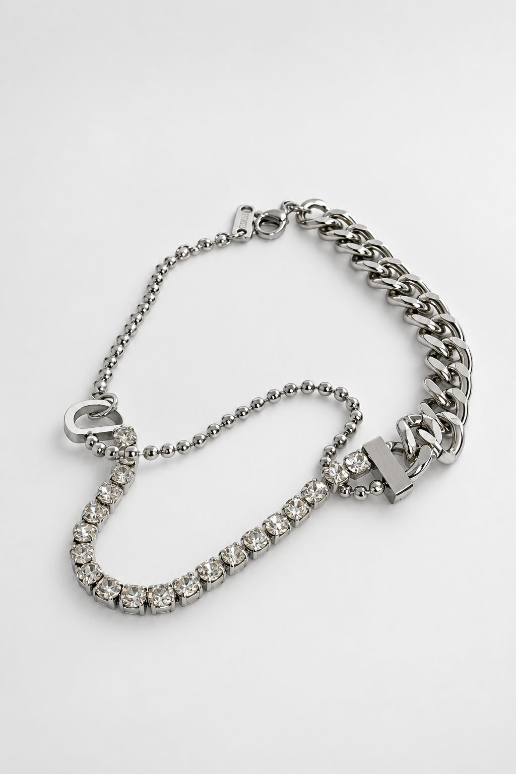 Layered Tennis and Chain Bracelet