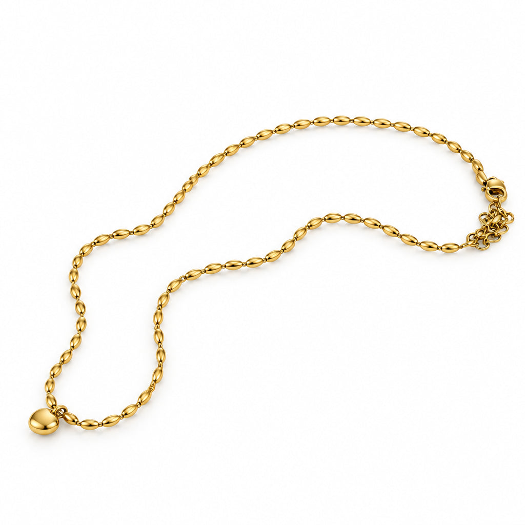 Golden Heart Bead Necklace