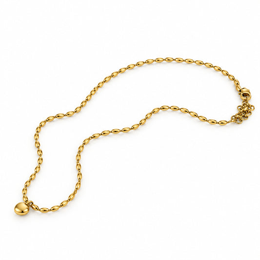 Golden Heart Bead Necklace