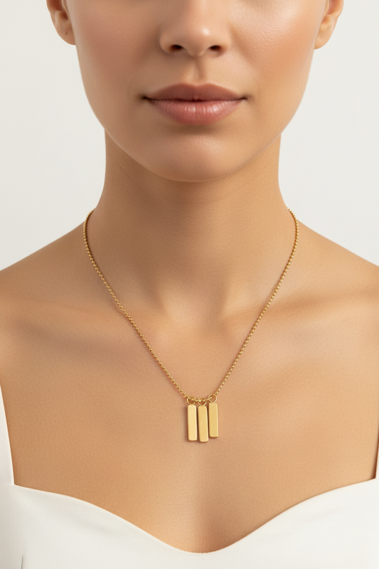 Triple Bar Pendant Necklace