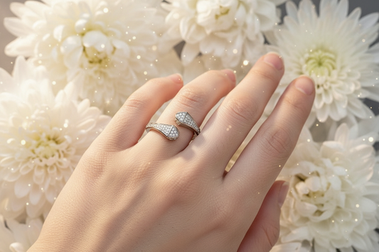 Luxurious Open-Cuff Sparkle Ring