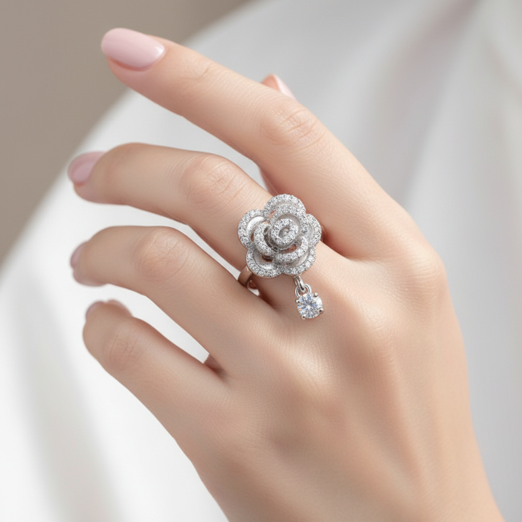 Rose Dangle Ring