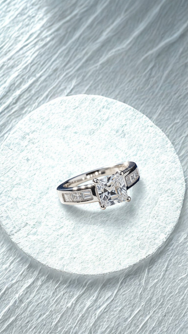 Architectural Princess-Cut Solitaire