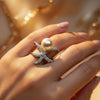 Pearl Statement Adjustable Ring