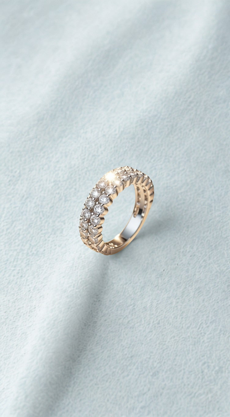 Radiant Crystal Dome Ring