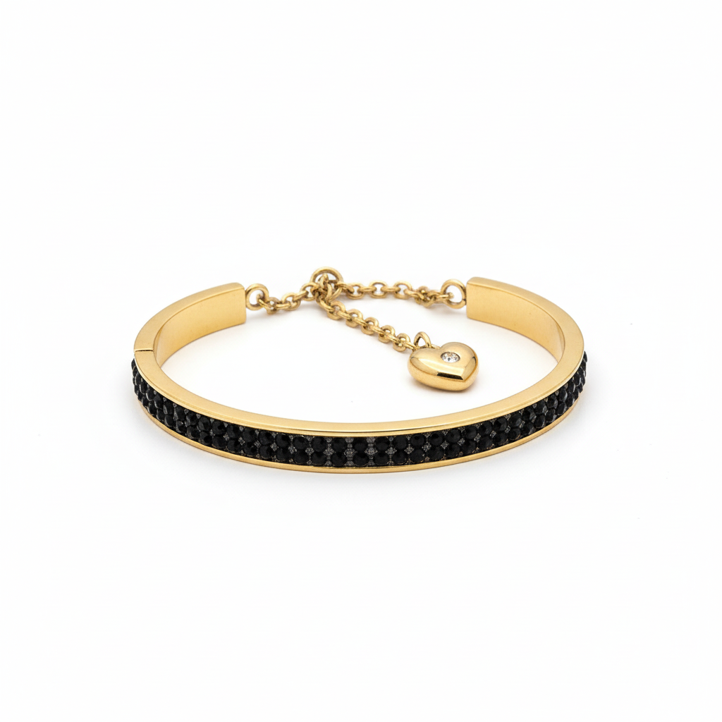 Uniform side view showing heart charm