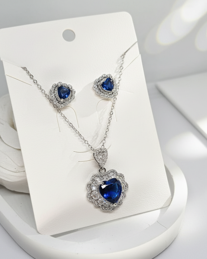 Silver Sapphire Set