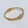 Gold Bangle with Mother of Pearl