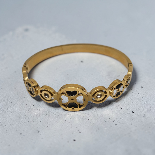 Gold Floral Cut-Out Bracelet
