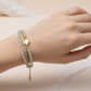 Double Layer Pearl & Gold Bracelet