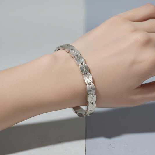 Silver-Tone Lattice Bracelet