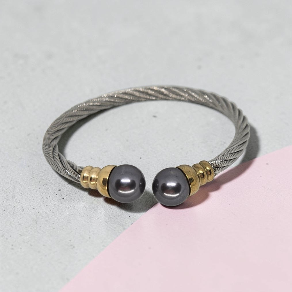 Silver Twisted Cable Cuff Bracelet