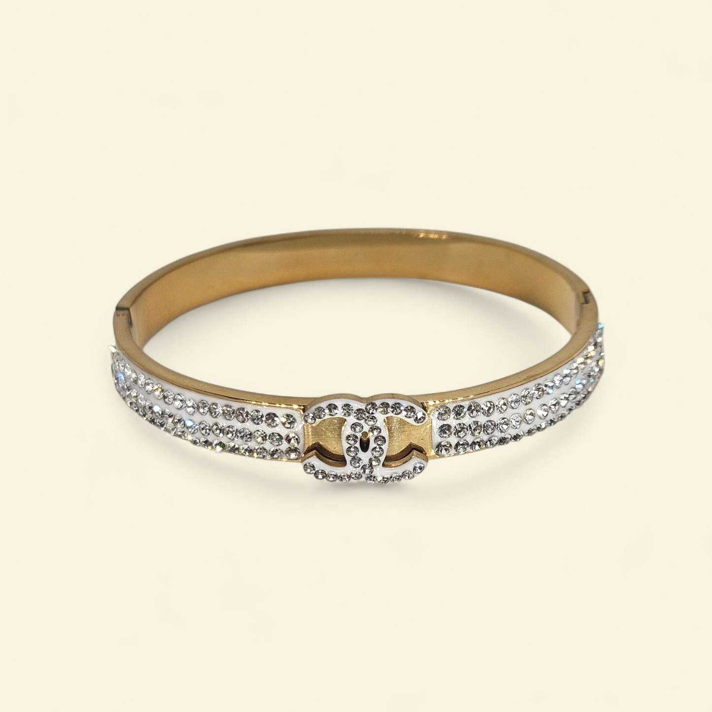 Gold Bracelet with Crystals