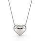 Silver-Tone Puffed Heart Pendant Necklace