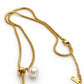 Golden Pearl-Look Dangle Necklace