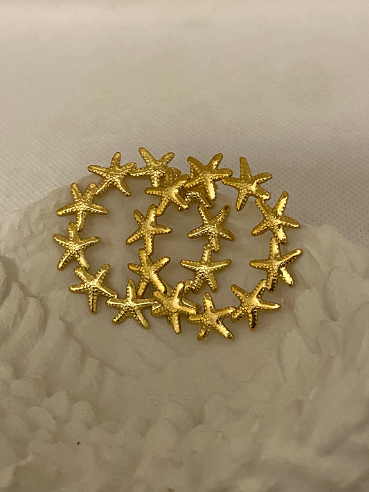 Golden Starfish Hoop Earrings