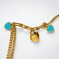 Link Bracelet with Blue Heart Charms