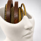 Vintage Gold-Tone & Wood-Look Bangle Stack