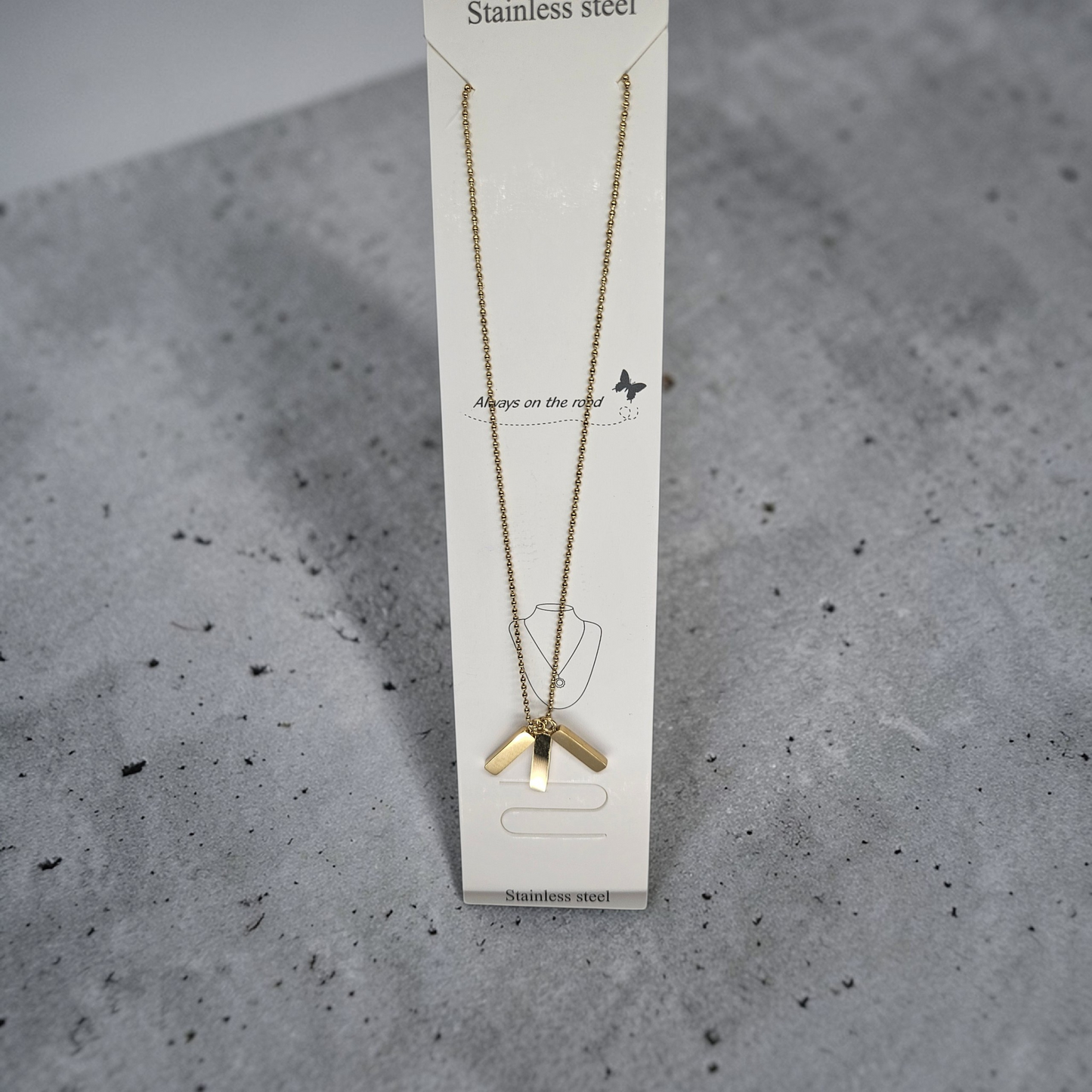 Minimalist Triple Bar Pendant Necklace