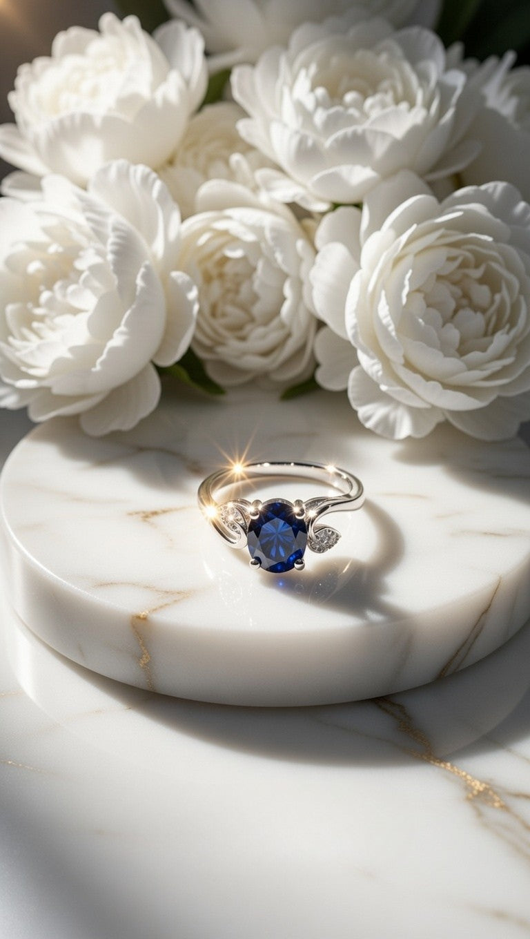 Sapphire Blue Zircon Ring