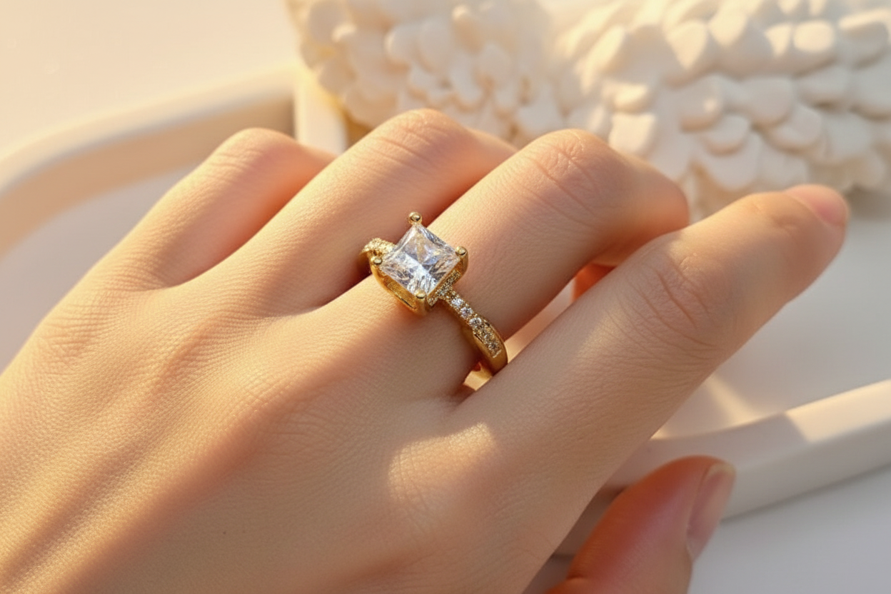 Radiant Princess-Cut Solitaire Ring