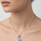Silver Crystal Heart Necklace & Earrings Jewelry Set