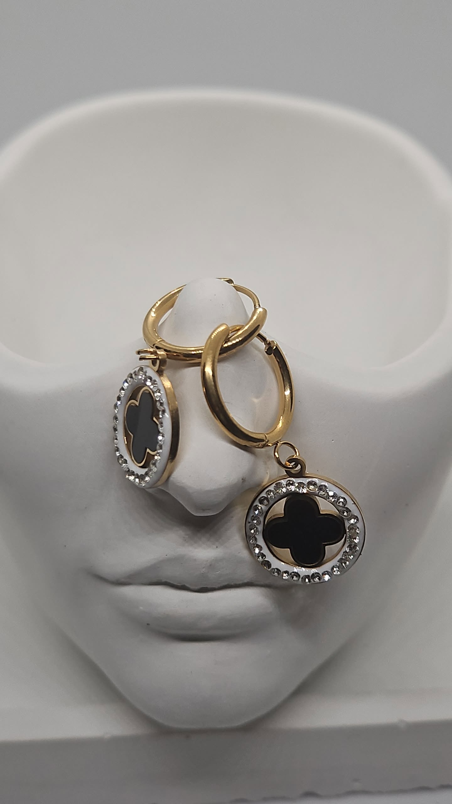 Gold Clover Hoops