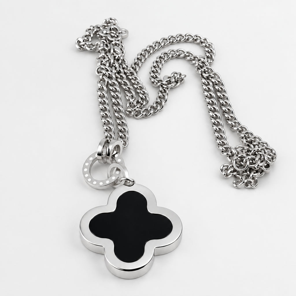 Dual Sided Clover Pendant Necklace