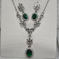 Silver Emerald Y-Drop Set