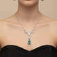 Jewelry set with emerald green stones 