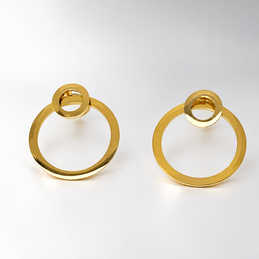 Double Circle Drop Earrings
