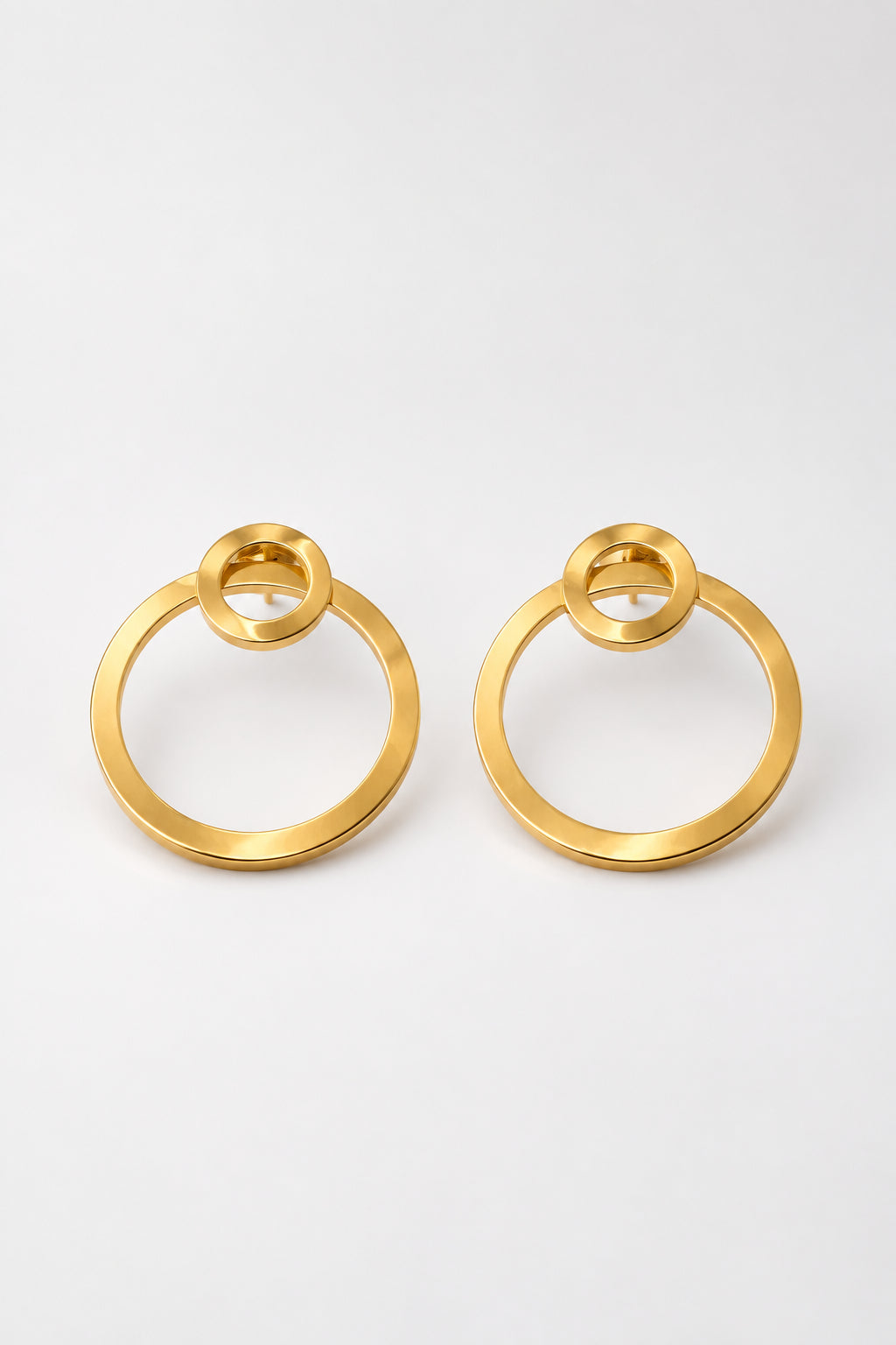 Double Circle Drop Earrings