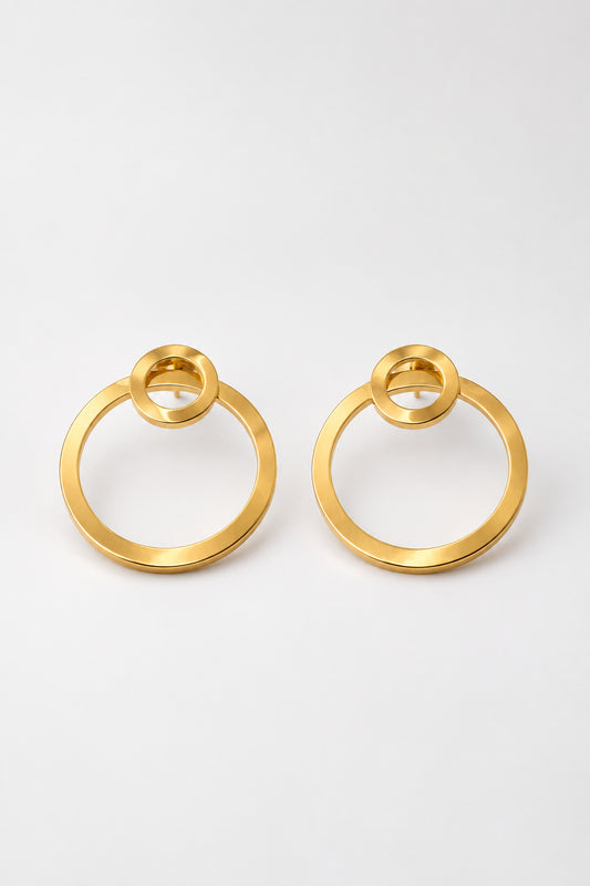 Double Circle Drop Earrings